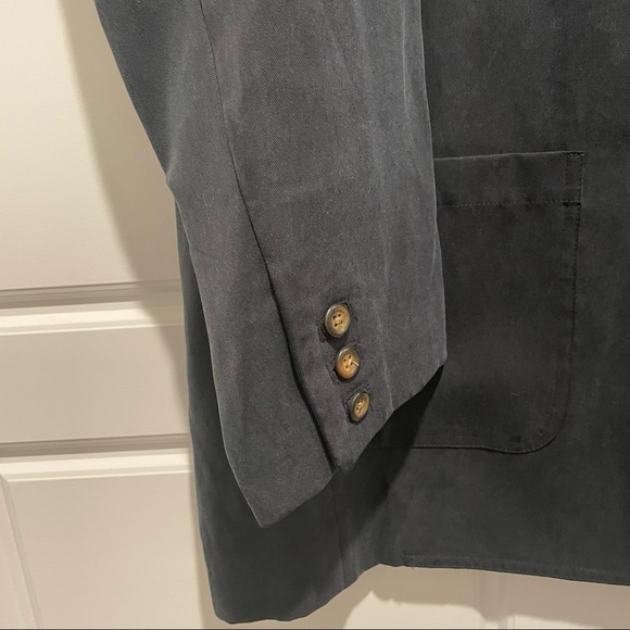 Mens Black Blazer Long Formal or Casual Trench Coat Barn Jacket - Picture 4 of 8